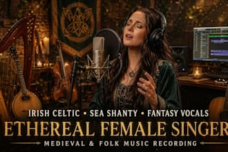sing irish celtic, sea shanty, ethereal folk, irish and medieval fantasy vocal
