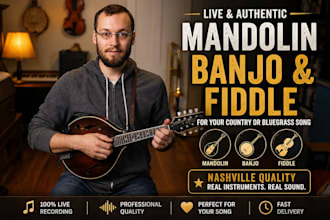 record live mandolin, banjo and fiddle for your album or bluegrass song