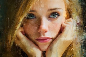 draw oil painting art in abstract style