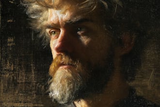 make artistic oil painting on oil canvas