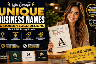 craft unique business name brand name company name logo design and brand slogans