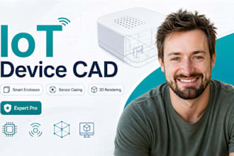 iot device cad, smart device enclosure, sensor casing, 3d rendering expert pro