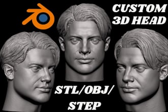 sculpt 3d head 3d sculpture scale size head action figure miniature 3d stl print