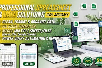 clean, format, fix formulas, and organize spreadsheet