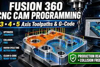 do fusion 360 cnc cam programming, 3 4 5 axis toolpaths and g code
