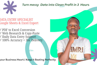 do fast PDF to excel data entry, web research in 3 hours