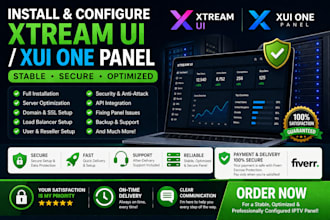 install and configure you a stable admin panel using xtream ui and xui one panel