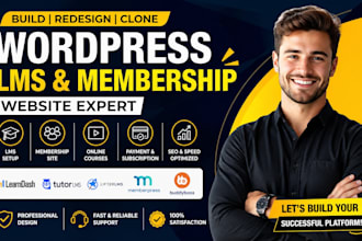 build wordpress lms membership website learndash tutor lms buddyboss memberpress
