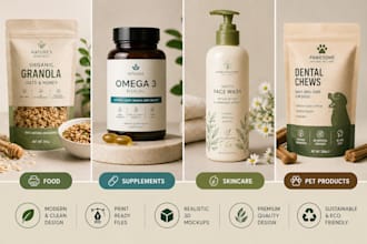 do packaging and label design for food, supplements, skincare and pet products