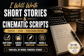 write short stories and cinematic scripts for your ideas