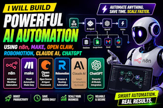 build ai automation workflows using n8n, make, and robomotion