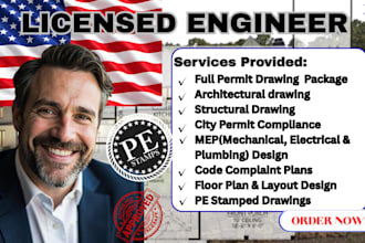 deliver permit ready drawing licensed engineer mep design as a licensed engineer
