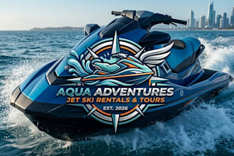 create modern  jet ski logo t shirt design