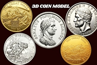 sculpt custom 3d coin model bas relief 3d medallion image to 3d stl for printing