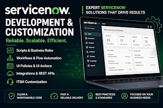 develop and customize servicenow solutions and workflows