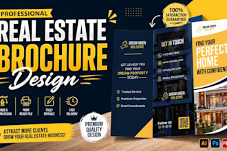 create professional real estate tri fold and bifold brochure design