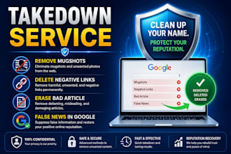 remove mugshot negative link bad article from google search by dmca