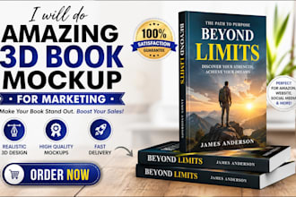 do amazing 3d book mockup for marketing