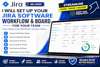 be your jira expert to set up your jira software  workflow, board for your team