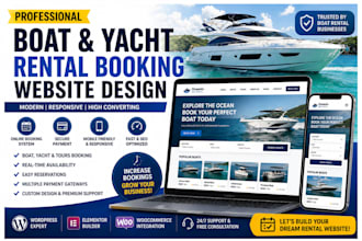 design high converting boat rental yacht booking website online reservations