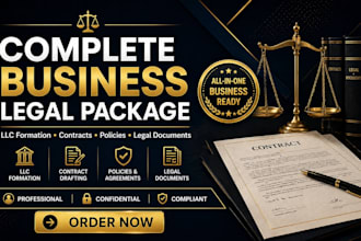 create complete llc formation, contracts, policies and legal documents package
