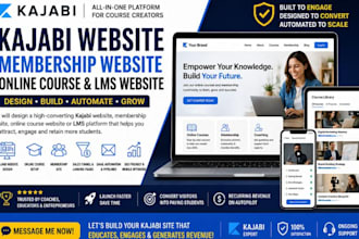 design kajabi website membership website online course website lms website