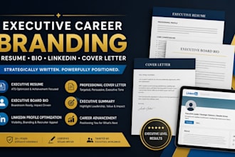 be your top resume writer, executive bio, cover letter and linkedin optimization