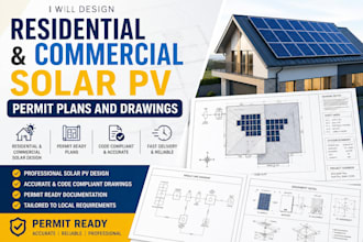 design residential and commercial solar pv permit plans and drawings