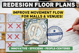 edesign floor plan to improve movement flow for malls and venues