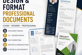 design and format professional documents, cvs and pdfs