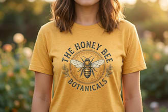 create modern honey bee logo t shirt design