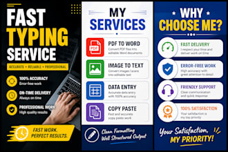 provide high quality typing and data entry work with 100 accuracy and on time