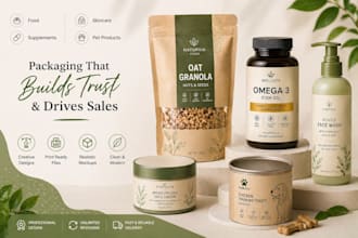 design premium packaging and product label for organic, eco and luxury brands
