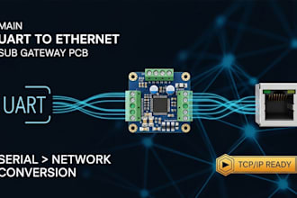 design uart to ethernet gateway pcb with embedded tcp,IP support