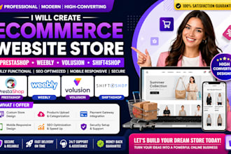 create prestashop weebly volusion shift4shop ecommerce website