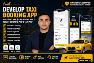 develop taxi booking app ehailing app car rental app flight booking app taxi app