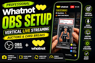 setup obs studio for whatnot vertical live streaming auctions and card breaks