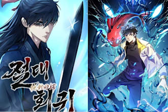 create eye catching anime light novel, webnovel, webtoon cover illustration