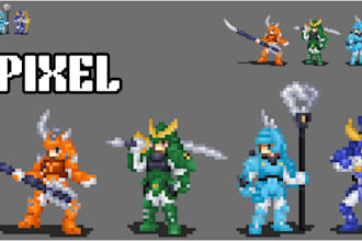 create pixel art sprite, sprite sheet and animation