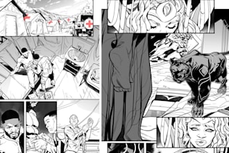 draw comic book illustration anime comic page anime manga comic book artist