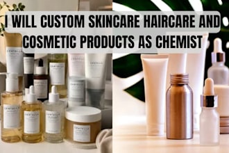custom skincare haircare and cosmetic products as chemist