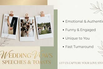 write personalized wedding vows, best man, maid of honor speech