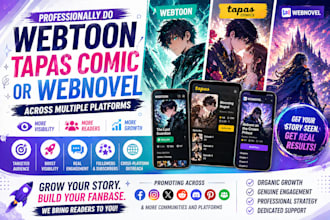 do webtoon promotion, tapas comic promotion or webnovel across platforms