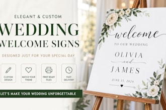 design elegant wedding welcome signs for your special day