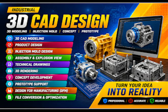 do industrial 3d product cad design 3d modeling injection mold concept prototype