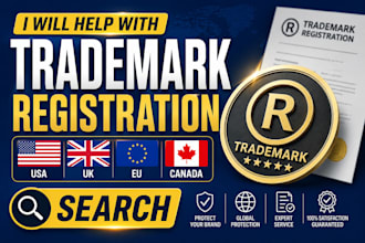 help with trademark registration in UK USA eu and canada trademark search