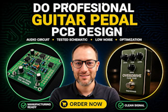 design guitar pedal audio circuit, pcb, tested schematic and signal optimization