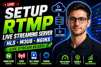 setup rtmp live streaming server with nginx, hls and low latency