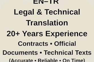 translate english to turkish legal and technical texts