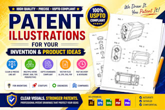 design high quality patent illustrations for invention and product ideas